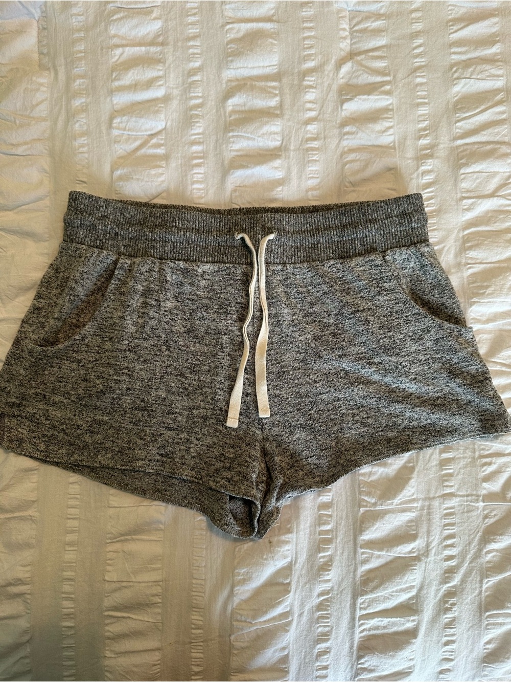 Express Heather Gray Knit Drawstring Lounge Shorts Size S